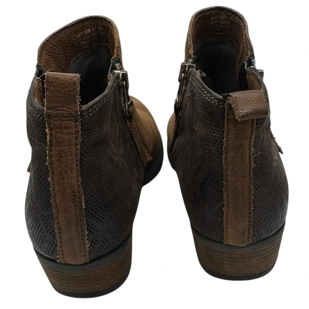 Miz Mooz Tan and Brown Leather Ankle Booties - Size 37/ US 6.5-7